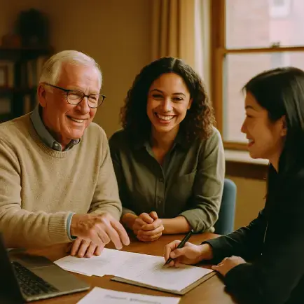 father and daughter discussing inheritance tax